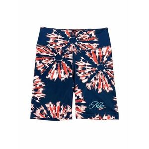Nike One Dri-Fit Blue Fireworks Tie Dye Workout Bike Shorts 7" Inseam Size Small